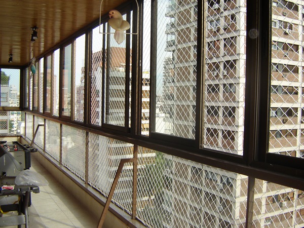 Red seguridad balcon vidrio paño fijo